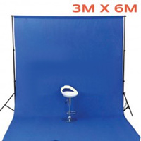 Photo Background 100% Cotton Muslin 3m x 6m Seamless Blue Pro range thick 170g pm2