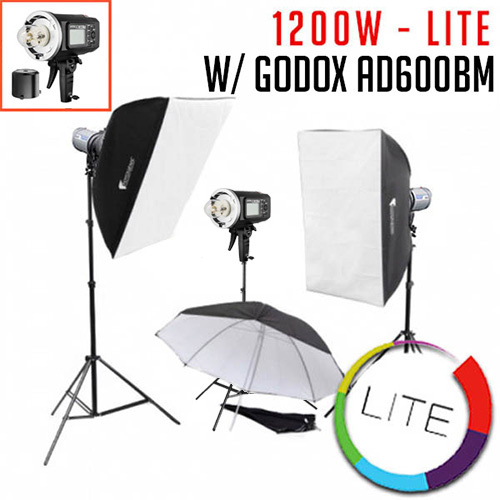 3 x Godox AD600BM Studio Photo Flash Kit - LITE