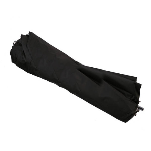 45" Collapsible Double-Fold Umbrella - Black/Silver