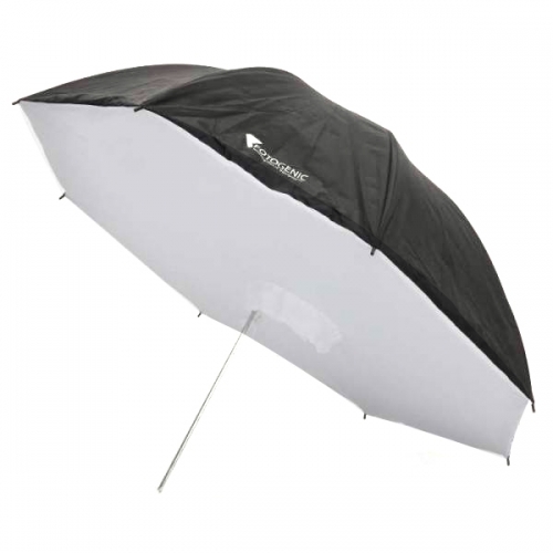HappyGo 65 Inch Parabolic Deep Umbrella with Diffuser Cover for Photo Studio Flash Speed Light,16-fibreglass Rib Black Silver Reflective Umbrella,Photography Umbrella and Diffuser,S155 