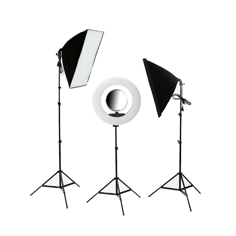 18 Ring Light Kit 65W Bluetooth LED Ringlight with Tripod,Softbox Lighting Kit Photography Studio Continuous Lighting Equipment 20x 27 inch