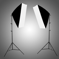 Continuous Constant Soft Box Video Lighting Set 2 x 125w 5500K Photo Daylight bulbs and light stands