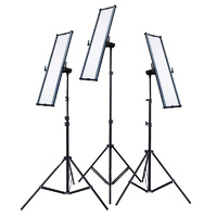3x Boling BL-2280P LED Panel Light for Videography Photography Kit