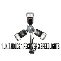 Triple Speedlight Flash Receiver Mount