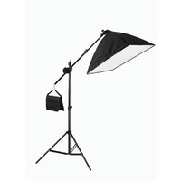 One Light Soft Box With Boom Stand Kit 50cm x 70cm 125w CFL 5500K Bulb Included