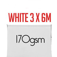 Photo Background 100% Cotton Muslin 3m x 6m Seamless White Pro range thick 170g pm2