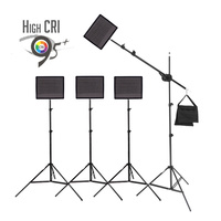 4 x HR672W High CRI Lighting Kit for Video and Photography with Boom