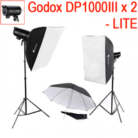 Godox DP1000III x 2 Flash Monoblock package - LITE set - 2000ws of flash lighting power 