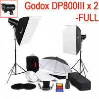 Godox DP800IIIV x 2 Flash Lights Kit package - FULL accessories set for Camera Flash Photography