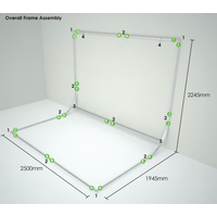 EasiFrame Changable Fabric Cyclorama Frame System 2.5m wide x 3.8m Height - Frame Only