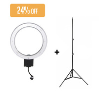Fotoprime 38W LED Dimmable Diva Ring Light Kit includes 2.3m Aluminium Light Stand