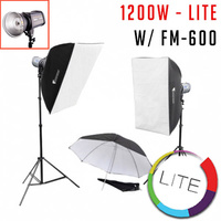 1200w 2 Studio LCD Strobe Light Kit LITE