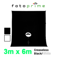 Premium Creaseless 3m x 6m Black and White double sided cotton