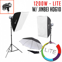 1200W 2x Jinbei HD610 Studio Flash Monoblock Kit - Lite