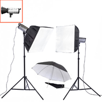 NiceFoto LED-1500BIII 2 x 150w Sun Light Kit with soft boxes and umbrellas