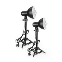   2 Pack x 6.5" (16cm) reflector head with 40cm Light Stand