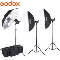 GODOX 3 X MS200V 200WS COMPACT STUDIO LIGHTING KIT with x 2 softboxes and 1 x umbrella