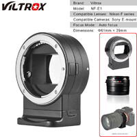 Viltrox NF-E1 Auto Focus Lens Adapter for Nikon F-Mount Lens to Sony E-Mount Camera