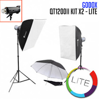 Godox QT1200 IIIM Powerful 1200W Flash Monoblock Head QT1200IIIM x 2 Head Lite Accessory Set