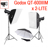 Godox QT600IIIM x 2 Light Package Photo Studio Flash Strobes Monolight 600Ws with high speed sync