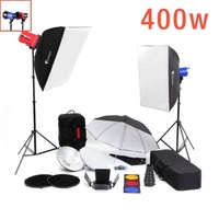 400W Colour Mini Studio FULL Flash Lighting Kit