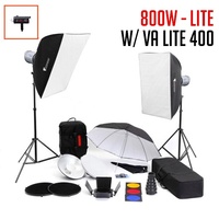 PhotoDynamic VA-Lite 400 x 2 Flash Kit LITE 800w Flash Monoblock Lighting Package