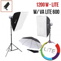 PhotoDynamic VA-Lite 600 x 2 Flash Kit LITE Photo Studio Lighting Kit