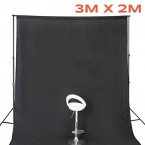 BLACK Photo Background Muslin (3m x 2m) 100% Cotton 170gsm