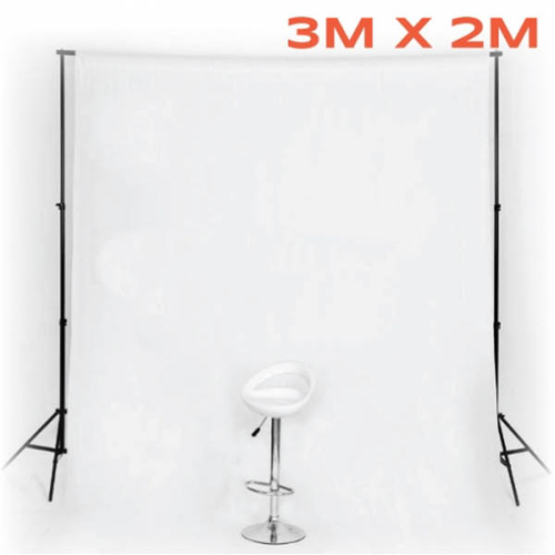 WHITE Photo Background Muslin 3m x 2m Cotton 170gsm