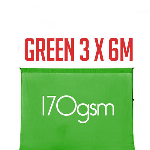 Photo Background 100% Cotton Muslin 3m x 6m Chroma Key Green Pro range thick 170gsm