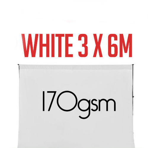 Photo Background 100% Cotton Muslin 3m x 6m Seamless White Pro range thick 170g pm2