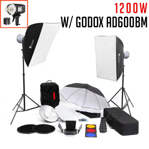 2 x Godox AD600BM Witstro Studio Flash Kit FULL 600BM