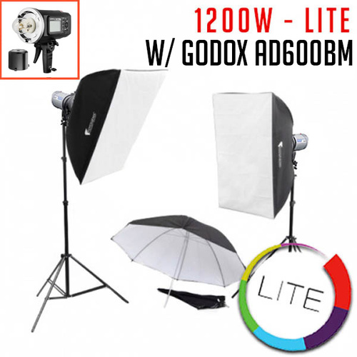 2 x Godox AD600BM Studio Flash Kit 2 Lights package - LITE