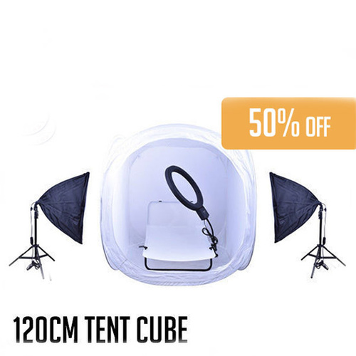 Light Tent Cube 120 x 120cm Softbox Table Set with Ring Light