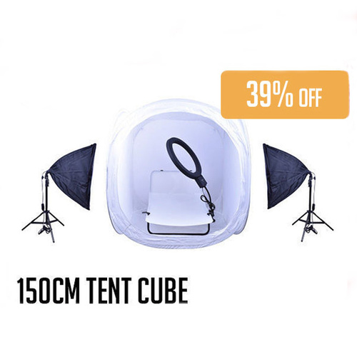 Light Tent Cube 150 x 150cm Softbox Table Set with Ring Light