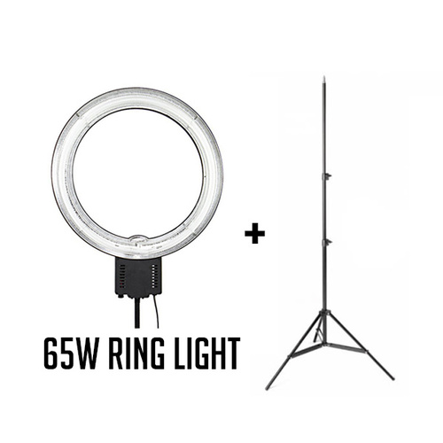 Fotoprime 65W Fluro Ring Light for Beauty Youtube Video Package includes 2.3m Studio Light Stand