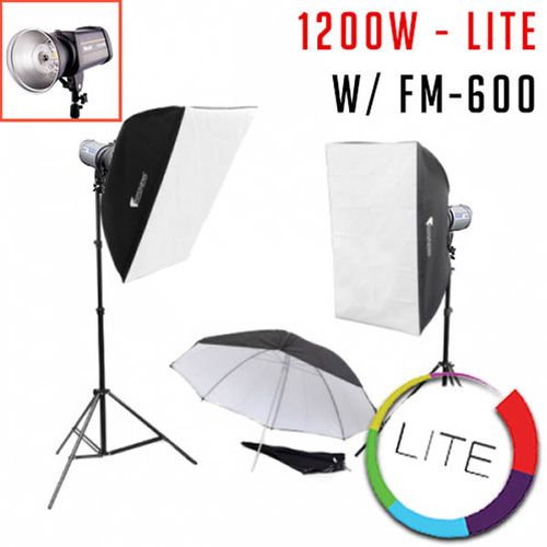 1200w 2 Studio LCD Strobe Light Kit LITE