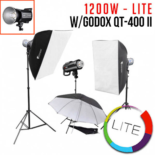 1200W 3x Jinbei HD610 Studio Flash Monoblock Kit - Lite