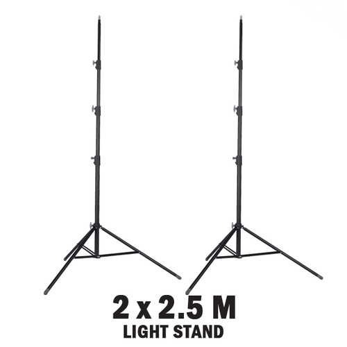 2 x Fotoprime Studio Lighting Stand Kit - 2.5m