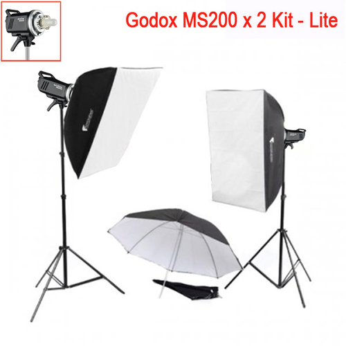 Godox MS200 Compact Flash Lighting Kit Package - Lite 200ws x 2