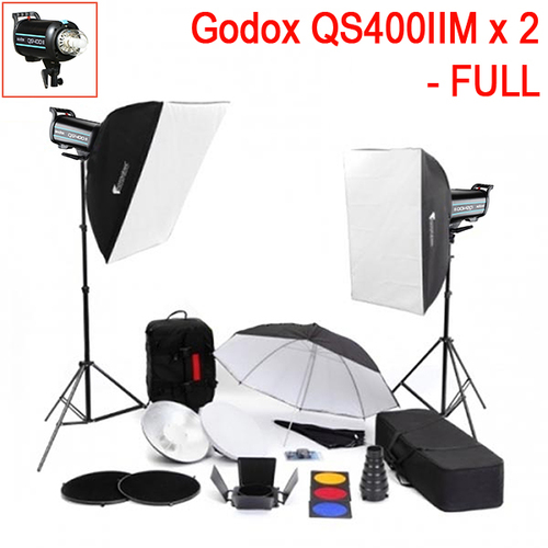 Godox QS400IIM x 2 Flash lighting kit for Photo Great starter level studio lights - FULL kit
