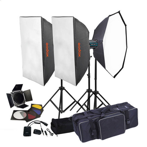 Godox QS800 x 3 Studio Photo Lighting Flash Kit