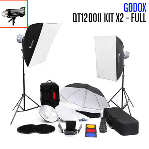 Godox QT1200III M Powerful 1200W Flash Monoblock Head QT1200IIIM x 2 head FULL Accessories Kit