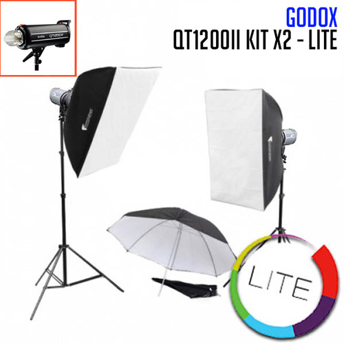 Godox QT1200 IIIM Powerful 1200W Flash Monoblock Head QT1200IIIM x 2 Head Lite Accessory Set