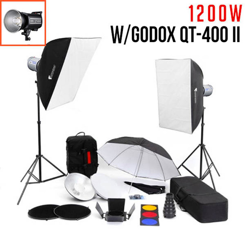 Godox QT400IIIM 400Ws Studio Flash Lighting Kit - FULL