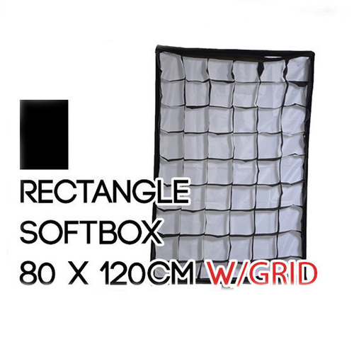 Collapsible Rectangle Soft Box 80cm x 120cm with Grids
