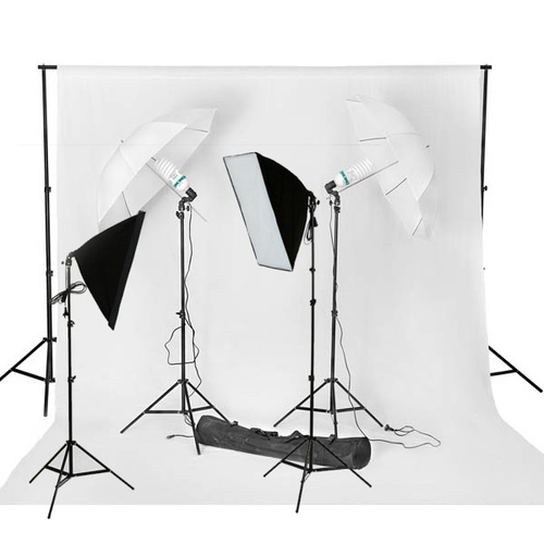 Soft Box and Umbrella Lighting Package 500w Constant Video Lighting Package CFL