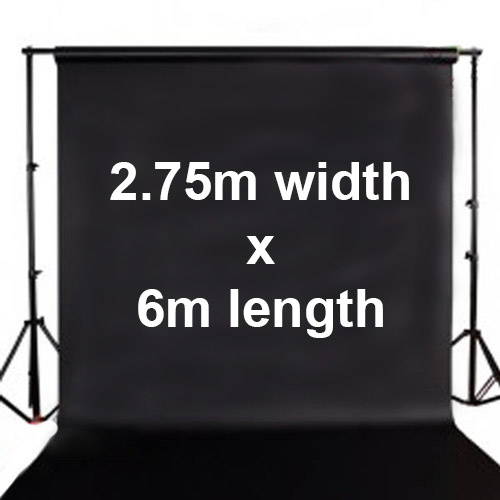 Fotoprime Premium Vinyl Background Backdrops 2.75m x 6m Black 510gsm