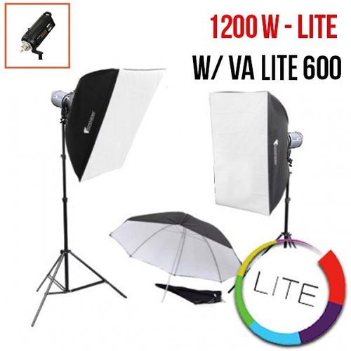 PhotoDynamic VA-Lite 600 x 2 Flash Kit LITE Photo Studio Lighting Kit